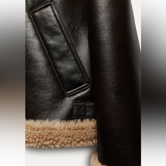 Zara Double-Faced Faux Leather Biker Size small NWT - Picture 7 of 15